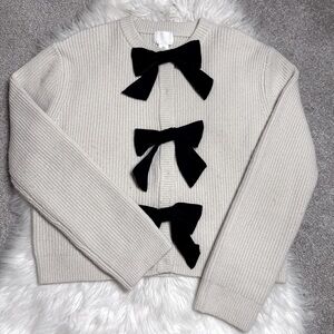 h&m bow cardigan